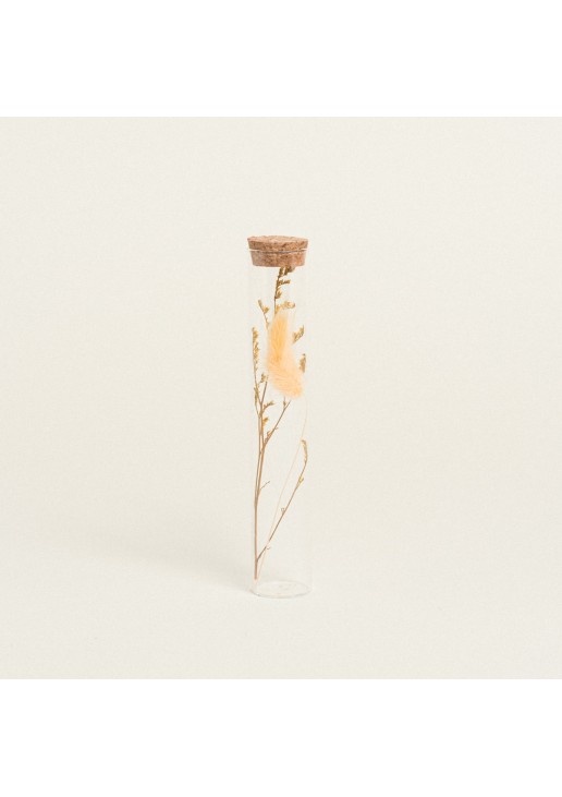 Beauty Home ΓΥΑΛΙΝΟΣ ΣΩΛΗΝΑΣ ΜΕ ΚΛΑΔΙΑ 3 x 18 cm Κίτρινο