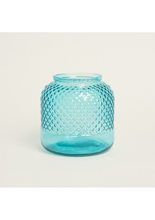 Beauty Home ΒΑΖΟ ΑΝΑΓΛΥΦΟ 19 x 19 cm Τυρκουάζ