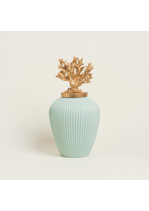 Beauty Home ΒΑΖΟ ΜΕΝΤΑ ΜΕ ΚΑΠΑΚΙ ΧΡΥΣΟ ΚΟΡΑΛΙ 45 cm