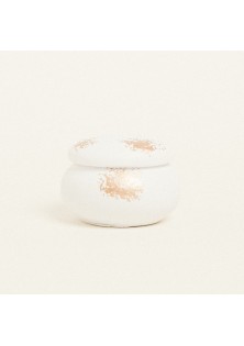 Beauty Home ΚΕΡΑΜΙΚΗ ΜΠΙΖΟΥΤΙΕΡΑ ΜΑΚΑΡΟΝ ΜΕ ΧΡΥΣΗ ΛΕΠΤΟΜΕΡΕΙΑ 6,5 x 5 cm ΛΕΥΚΟ / ΧΡΥΣΟ