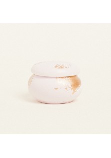 Beauty Home ΚΕΡΑΜΙΚΗ ΜΠΙΖΟΥΤΙΕΡΑ ΜΑΚΑΡΟΝ ΜΕ ΧΡΥΣΗ ΛΕΠΤΟΜΕΡΕΙΑ 6,5 x 5 cm ΡΟΖ / ΧΡΥΣΟ