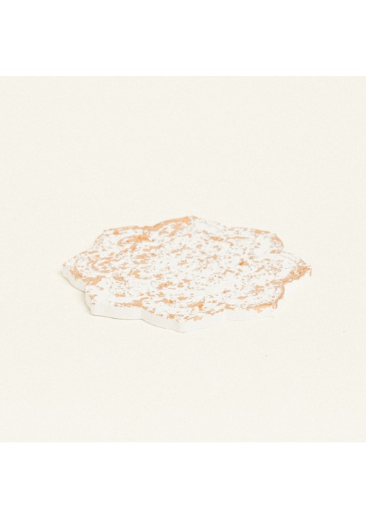 Beauty Home ΚΕΡΑΜΙΚΟ ΛΟΥΛΟΥΔΙ ΣΟΥΒΕΡ 10,5 x 11 x 1,2 cm ΛΕΥΚΟ / ΧΡΥΣΟ