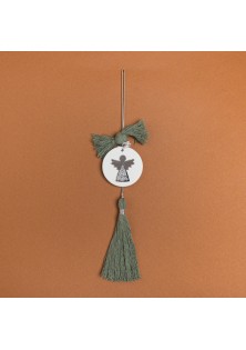Beauty Home ΚΡΕΜΑΣΤΟ ΣΤΡΟΓΓΥΛΟ ΚΕΡΑΜΙΚΟ ME PLEXI ΑΓΓΕΛΟΣ ΑΣΗΜΙ ΠΡΑΣΙΝΟ ΕΥΚΑΛΥΠΤΟΥ