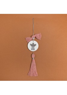 Beauty Home ΚΡΕΜΑΣΤΟ ΣΤΡΟΓΓΥΛΟ ΚΕΡΑΜΙΚΟ ME PLEXI ΑΓΓΕΛΟΣ ΑΣΗΜΙ ΣΑΠΙΟ ΜΗΛΟ