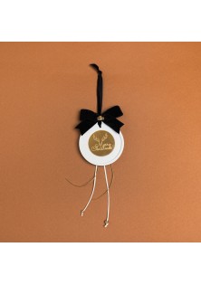 Beauty Home ΚΡΕΜΑΣΤΟ ΣΤΡΟΓΓΥΛΟ ΚΕΡΑΜΙΚΟ ME PLEXI MERRY CHRISTMAS ΜΑΥΡΟ