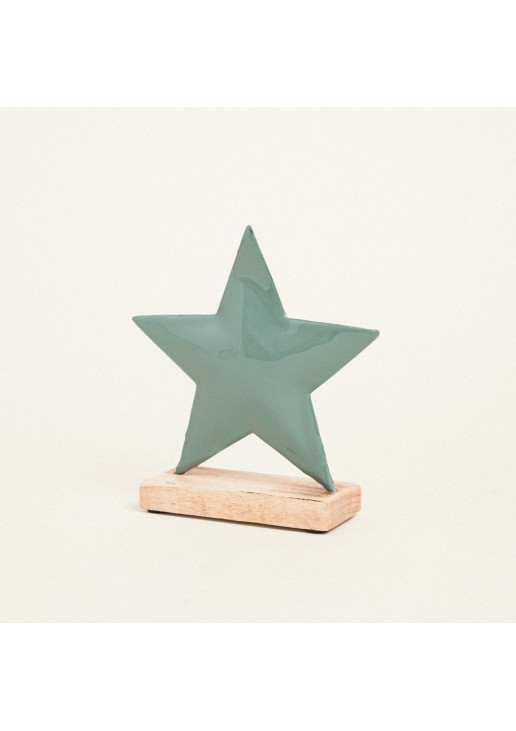 Beauty Home ΜΕΤΑΛΛΙΚΟ ΑΣΤΕΡΙ ΜΕ ΒΑΣΗ 15 x 16 CM ΧΑΚΙ