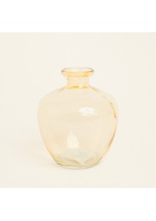 Beauty Home Γυάλινο Βάζο 14 x 16 cm Κίτρινο