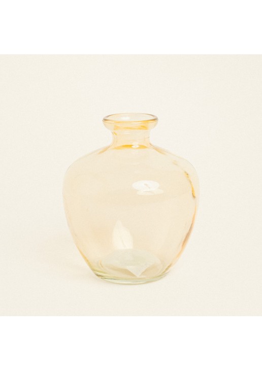 Beauty Home Γυάλινο Βάζο 14 x 16 cm Κίτρινο