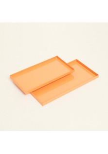 Beauty Home Μεταλλικοί Δίσκοι ΣΕΤ 2 ΤΜΧ 28 x 14 cm , 24 x 12 cm Πορτοκαλί