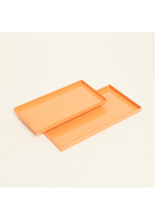 Beauty Home Μεταλλικοί Δίσκοι ΣΕΤ 2 ΤΜΧ 28 x 14 cm , 24 x 12 cm Πορτοκαλί