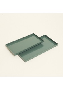 Beauty Home Μεταλλικοί Δίσκοι ΣΕΤ 2 ΤΜΧ 28 x 14 cm , 24 x 12 cm ΠΡΑΣΙΝΟ ΕΥΚΑΛΥΠΤΟΥ