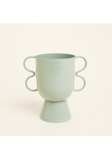 Beauty Home Βάζο Μεταλλικό 15 cm x 10 cm x 16 cm SAGE GREEN