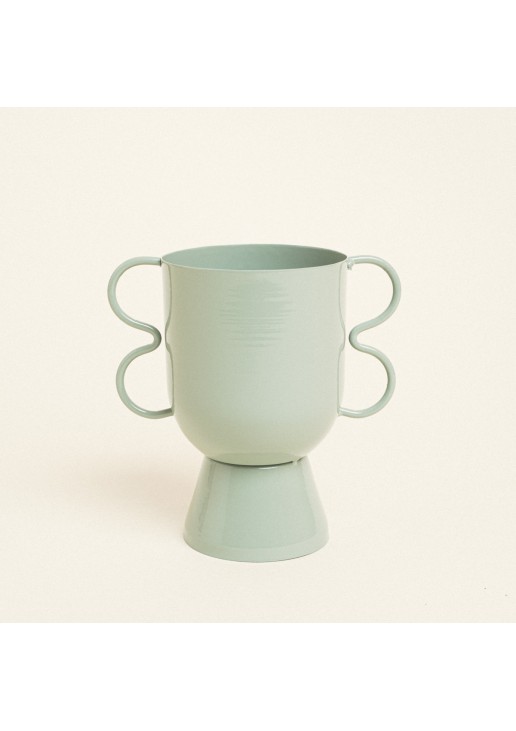 Beauty Home Βάζο Μεταλλικό 15 cm x 10 cm x 16 cm SAGE GREEN