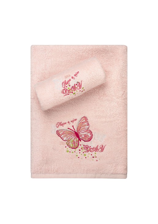 Σετ πετσέτες Art 5402 Σετ 2τμχ Ροζ Beauty Home ΣΕΤ 2ΤΜΧ