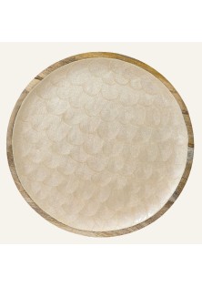 Beauty Home Διακοσμητικός Δίσκος από Ξύλο Μάνγκο 30 cm