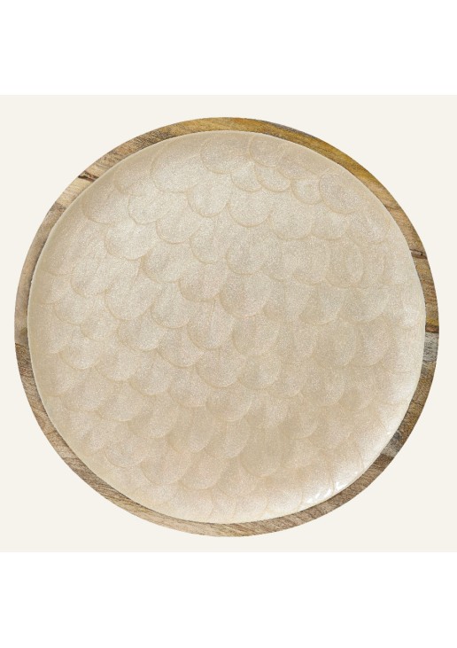 Beauty Home Διακοσμητικός Δίσκος από Ξύλο Μάνγκο 30 cm