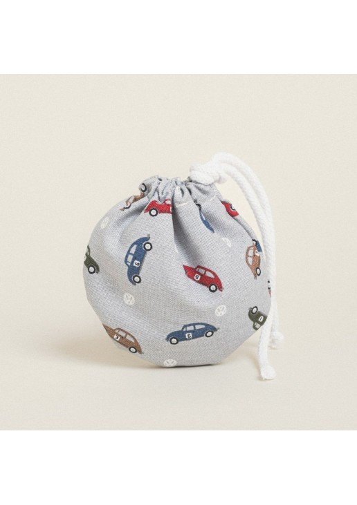 Beauty Home ΠΟΥΓΚΙ ΟΒΑΛ ΜΕ ΚΟΡΔΟΝΙ 13 x 14 cm ΜΙΝΙ ΑΥΤΟΚΙΝΗΤΑΚΙΑ ΓΚΡΙ