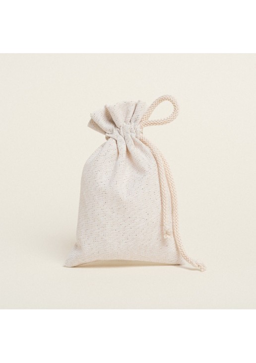 Beauty Home ΠΟΥΓΚΙ ΜΕ ΚΟΡΔΟΝΙ 12 x 17 cm ΕΚΡΟΥ ΧΡΥΣΟ LUREX