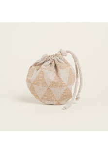 Beauty Home ΠΟΥΓΚΙ ΟΒΑΛ ΜΕ ΚΟΡΔΟΝΙ 13 x 14 cm ΤΡΙΓΩΝΑ ΜΠΕΖ ΠΟΥΑ