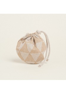 Beauty Home ΠΟΥΓΚΙ ΟΒΑΛ ΜΕ ΚΟΡΔΟΝΙ 13 x 14 cm ΤΡΙΓΩΝΑ ΜΠΕΖ ΠΟΥΑ