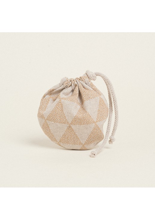 Beauty Home ΠΟΥΓΚΙ ΟΒΑΛ ΜΕ ΚΟΡΔΟΝΙ 13 x 14 cm ΤΡΙΓΩΝΑ ΜΠΕΖ ΠΟΥΑ