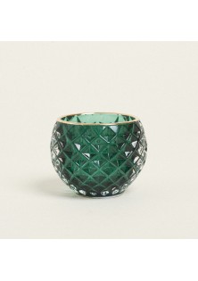 Beauty Home ΚΗΡΟΠΗΓΙΟ ΣΤΡΟΓΓΥΛΟ ΠΡΑΣΙΝΟ ΑΝΑΓΛΥΦΟ ΜΕ ΧΡΥΣΟ ΣΤΟΜΙΟ Ø7,8×6,2cm