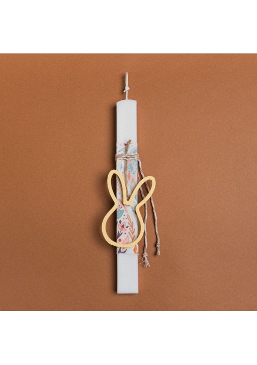 Beauty Home ΛΑΜΠΑΔΑ 33cm ΞΥΛΙΝΟ ΠΕΡΙΓΡΑΜΜΑ ΛΑΓΟΣ ΚΙΤΡΙΝΟΣ ΣΕ ΣΥΣΚΕΥΑΣΙΑ ΔΩΡΟΥ