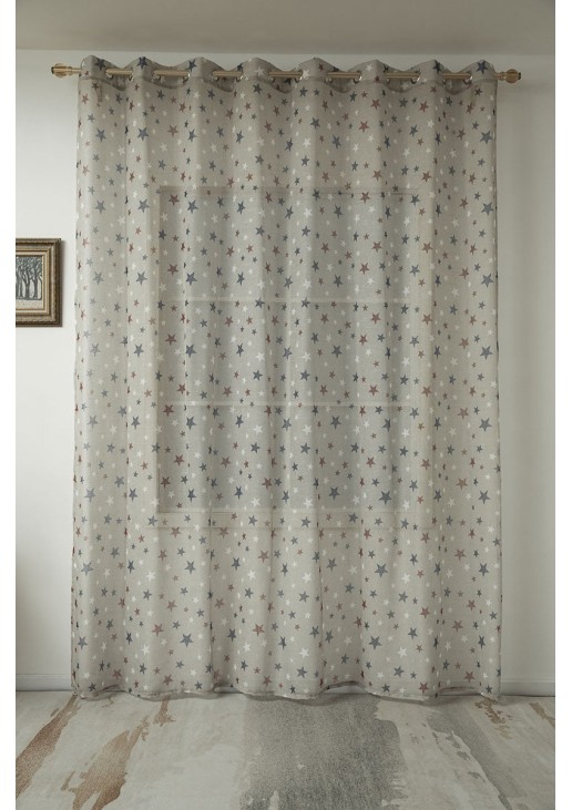 Beauty Home Κουρτίνα Art 6120 280x280 Μπεζ,Κόκκινο,Μπλε