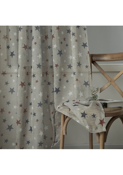 Beauty Home Κουρτίνα Art 6120 280x280 Μπεζ,Κόκκινο,Μπλε