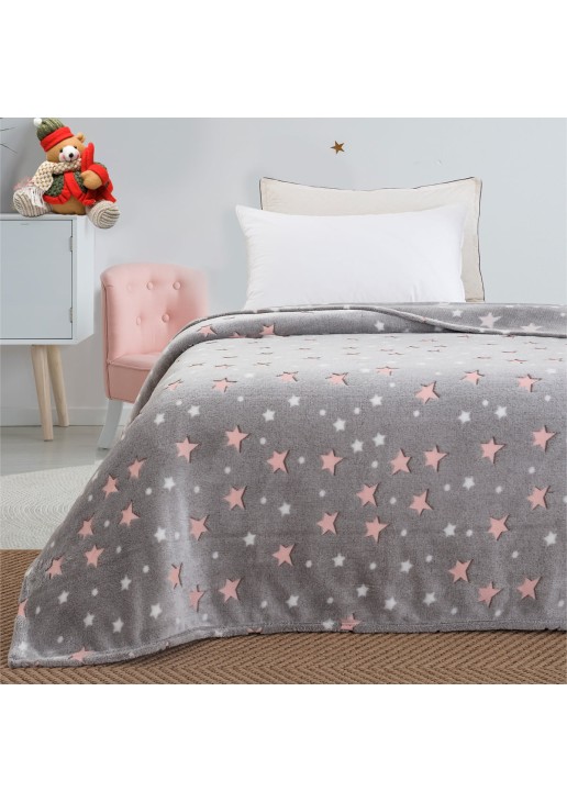 Beauty Home Κουβέρτα μονή φωσφορίζουσα Flash Art 6129 160x220 Γκρι