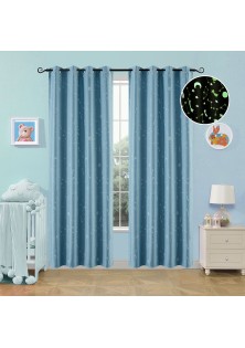 Beauty Home Κουρτίνα φωσφορίζουσα με 8 κρίκους Art 6140 140x260 Σιέλ