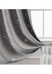 Beauty Home Κουρτίνα φωσφορίζουσα με τρέσα Art 6141 140x270 Γκρι