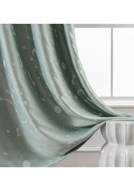 Beauty Home Κουρτίνα φωσφορίζουσα με τρέσα Art 6141 140x270 Μέντα