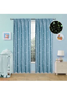 Beauty Home Κουρτίνα φωσφορίζουσα με τρέσα Art 6141 140x270 Σιέλ