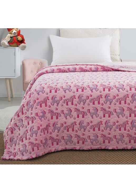 Κουβέρτα μονή φωσφορίζουσα Art 6148 160x220 Ροζ Beauty Home
