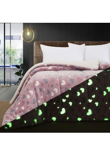 Beauty Home Κουβερτοπάπλωμα μονό φωσφοριζέ Glow Art 6153 160x220 Ροζ
