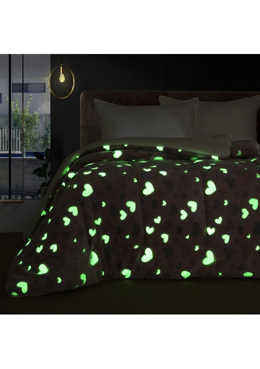 Beauty Home Κουβερτοπάπλωμα μονό φωσφοριζέ Glow Art 6153 160x220 Ροζ