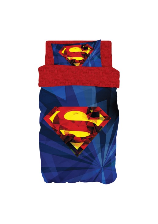 Σετ πάπλωμα μονό Art 6187 Superman 160x240 Μπλε Beauty Home ΣΕΤ 2ΤΜΧ