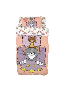 Σετ σεντόνια μονά Art 6194 Tom and Jerry 165x250 Εμπριμέ Beauty Home ΣΕΤ 3ΤΜΧ