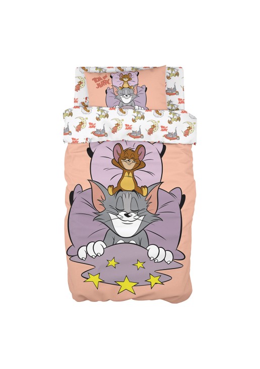 Beauty Home Σετ κουβερλί μονό Art 6194 Tom and Jerry 160x240 Εμπριμέ