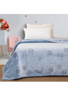 Beauty Home Κουβέρτα μονή φωσφορίζουσα Flash Art 6250 160x220 Γαλάζιο