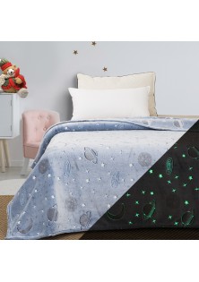 Beauty Home Κουβέρτα μονή φωσφορίζουσα Flash Art 6250 160x220 Γαλάζιο
