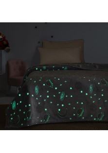 Beauty Home Κουβέρτα μονή φωσφορίζουσα Flash Art 6250 160x220 Γαλάζιο