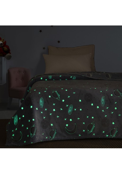 Beauty Home Κουβέρτα μονή φωσφορίζουσα Flash Art 6250 160x220 Γαλάζιο