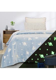 Beauty Home Κουβέρτα μονή φωσφορίζουσα Flash Art 6253 160x220 Γαλάζιο