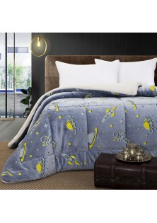 Beauty Home Κουβερτοπάπλωμα μονό φωσφοριζέ Glow Art 6268 160x220 Σιέλ