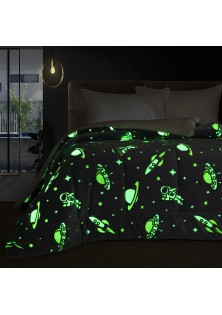 Beauty Home Κουβερτοπάπλωμα μονό φωσφοριζέ Glow Art 6268 160x220 Σιέλ