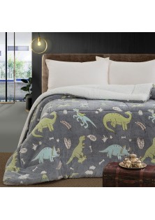 Beauty Home Κουβερτοπάπλωμα μονό φωσφοριζέ Glow Art 6270 160x220 Γκρι