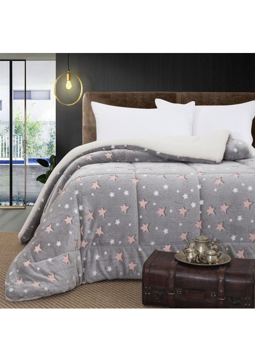 Beauty Home Κουβερτοπάπλωμα μονό φωσφοριζέ Glow Art 6271 160x220 Γκρι