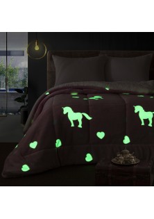 Beauty Home Κουβερτοπάπλωμα μονό φωσφοριζέ Glow Art 6272 160x220 Ροζ